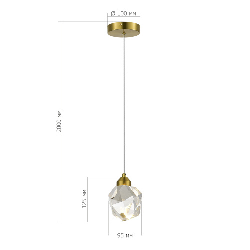 SL6114.203.01 Подвес ST-Luce Золотистый/Прозрачный LED 1*3W 3000K CASCATO фото 3