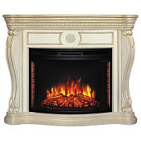 Каминокомплект BARCELONA/БАРСЕЛОНА Бежевый дуб с золотой патиной с очагом Электроочаг FIRESPACE/ФАЕРСПЕЙС 33