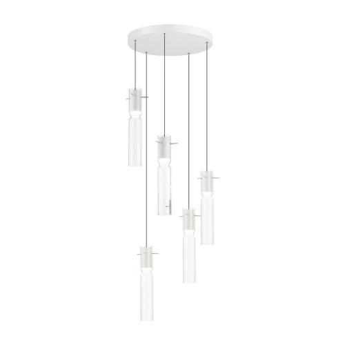 5058/25LB PENDANT ODL24 385 белый/прозрачный/металл/стекло Люстра каскадная LED 5*5W 3000K SCROW 5058/25LB PENDANT ODL24 385 белый/прозрачный/металл/стекло Люстра каскадная LED 5*5W 3000K SCROW