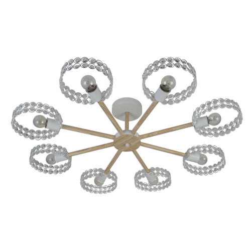 Светильник на штанге Escada 679/8P E27*60W White/Wood фото 2 Светильник на штанге Escada 679/8P E27*60W White/Wood фото 2
