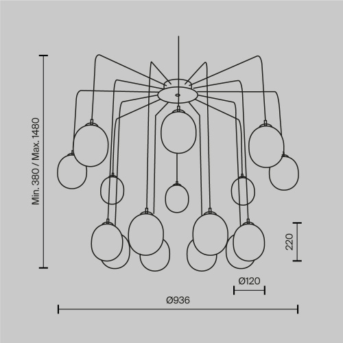 Подвесной светильник Maytoni MOD176PL-16G фото 4