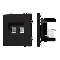 Механизм сдвоенной телефонной розетки SCT-NOBE-MTL2-SFPL-BK (RJ-11, 4C) Arlight 054309