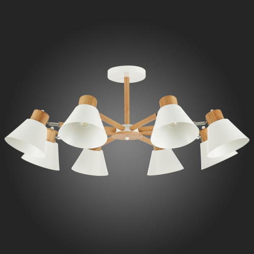 SLE103702-08 Светильник потолочный Светлое дерево, Белый/Белый E27 8*60W BUVE фото 4