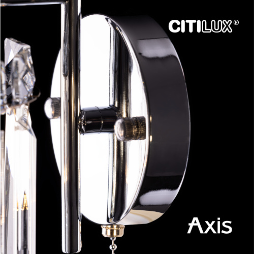 Citilux AXIS CL313411 Бра хрустальное с выключателем Хром фото 4 Citilux AXIS CL313411 Бра хрустальное с выключателем Хром фото 4
