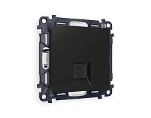 Комплект механизма компьютерной розетки AMBRELLA VOLT ALFA Черный матовый RJ-45(8P8C) CAT6 с шторкой QUANT (AP8120, VM188) MA812010