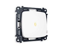 Комплект механизма 1-кл проходного выключателя AMBRELLA VOLT с подсветкой 3200K OMEGA Белый матовый QUANT (OP1220, VM105, G22Y) MO122030