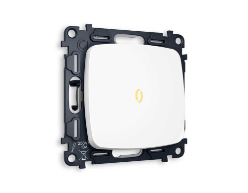 Комплект механизма 1-кл выключателя AMBRELLA VOLT с подсветкой 3200K OMEGA Белый матовый QUANT (OP1220, VM101, G11Y) MO122010