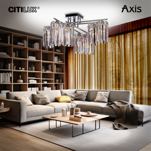 Citilux AXIS CL313281 Люстра хрустальная потолочная Хром фото 17 Citilux AXIS CL313281 Люстра хрустальная потолочная Хром фото 17