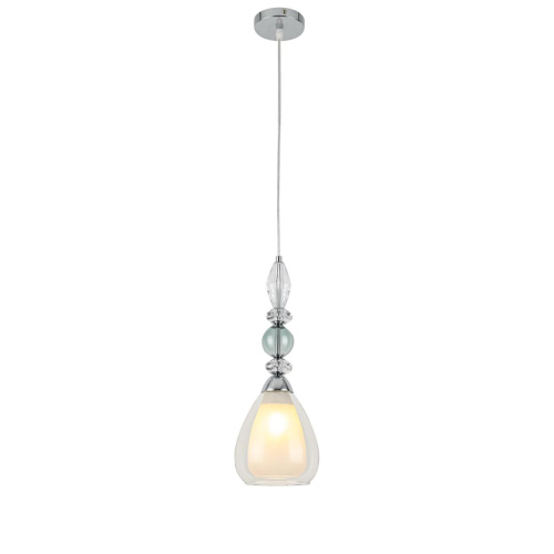 8293/1A MODERNI LN26 367 хром/белый/прозрачный, металл/стекло/хрусталь Подвес E27 1*60W 220V GANNA фото 4 8293/1A MODERNI LN26 367 хром/белый/прозрачный, металл/стекло/хрусталь Подвес E27 1*60W 220V GANNA фото 4
