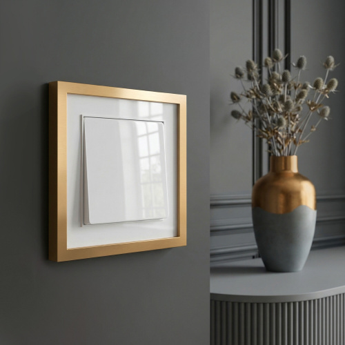 W0012853/ Рамка на 1 пост Baguette (белый/золотистая латунь) W0012853 фото 5