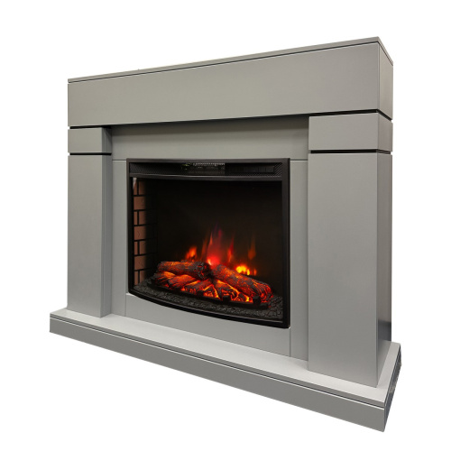 Электрокамин RealFlame Lindelse 25,5/26 GR серый c очагом Evrika 25,5 LED фото 2