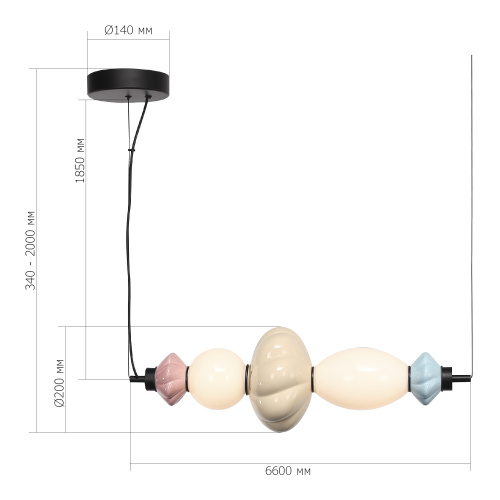SL6134.423.01 Светильник подвесной ST-Luce черный/синий, желтый, розовый, опаловый LED 1*18W 3000K FLORENTINI фото 2