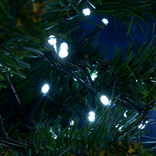 Светодиодная гирлянда Кластер Feron CL09 линейная 10м + 2м 230V 5000К, c питанием от сети, зеленый шнур фото 5