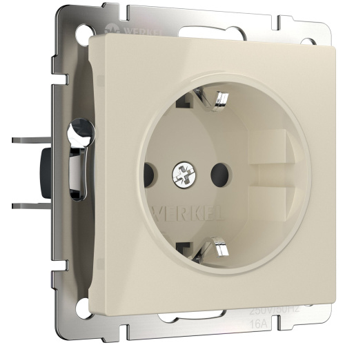 Розетка с заземлением и шторками (слоновая кость) W1171103 Розетка с заземлением и шторками (слоновая кость) W1171103