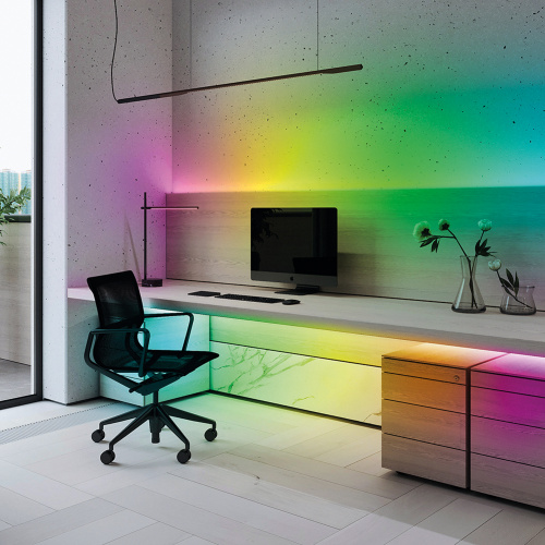 Светодиодная LED лента Feron LS606, 60SMD(5050)/m 14.4W/m 12V 5m RGB c адаптером с вилкой, контроллером с пультом в комплекте фото 7