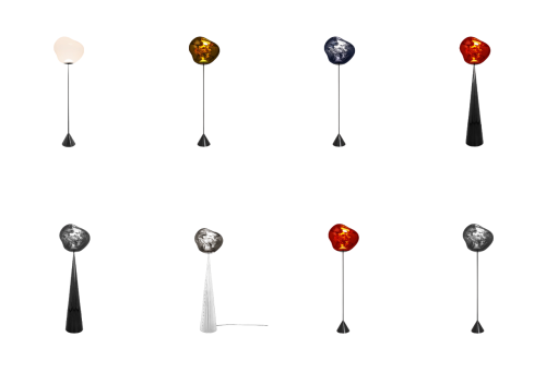 Торшер Melt Cone Fat Opal/Silver LED фото 2 Торшер Melt Cone Fat Opal/Silver LED фото 2