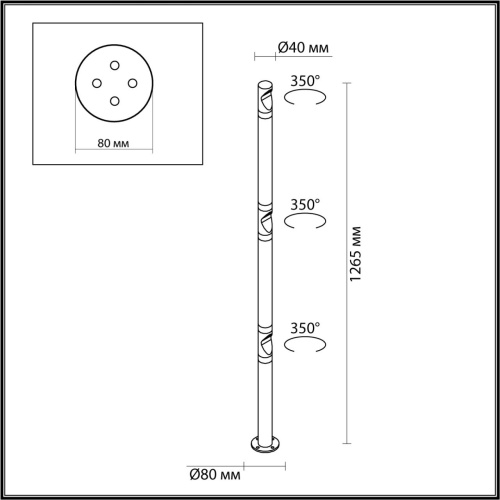 7021/9FL NATURE ODL25 675 Уличный светильник поворотный на 350° IP65 LED 9W 3000K 60° AC110-240V BAMBOO фото 4 7021/9FL NATURE ODL25 675 Уличный светильник поворотный на 350° IP65 LED 9W 3000K 60° AC110-240V BAMBOO фото 4