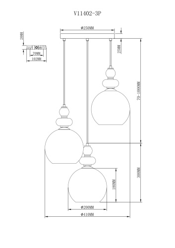 Светильник подвесной Moderli V11402-3P Tamina фото 6