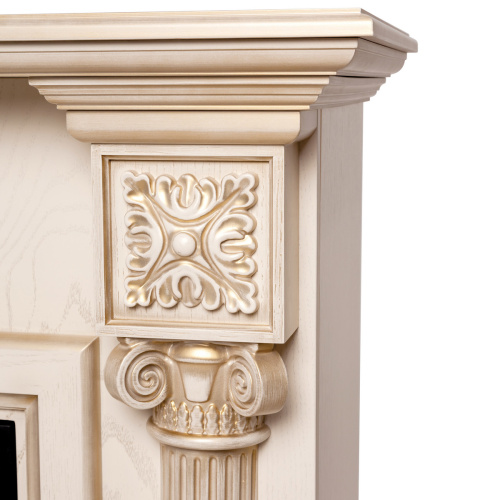 Каминокомплект LONDON/ЛОНДОН Бежевый дуб с золотой патиной с очагом Электроочаг FIRESTAR/ФАЕРСТАР 33 фото 6