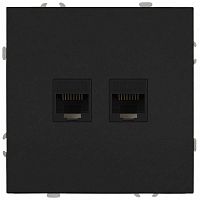 Розетка ЭРА Galaxy 15-3108-05 информационная двойная 2XRJ45 IP20 антрацит Б0070764