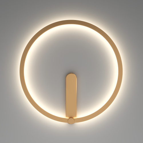 DK5035-SG Бра ROUND со светодиодом, IP20, 24W, 3000/4000/6500K, матовое золото, алюминий фото 5