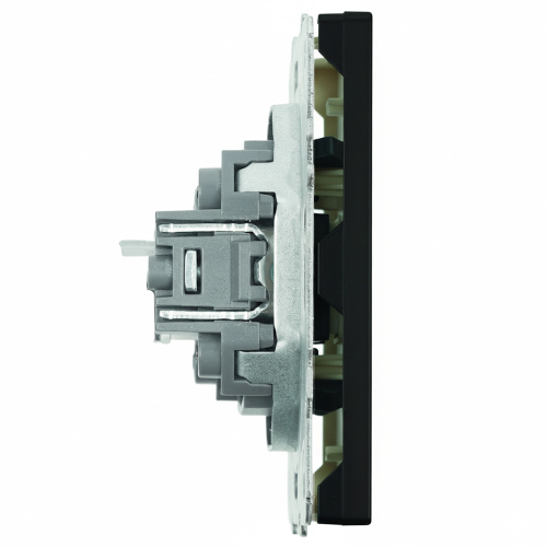 Розетка компьютерная 1-местная RJ-45 (механизм), STEKKER, серия Эмили, RST00-5117-05, черный уголь, soft touch фото 4