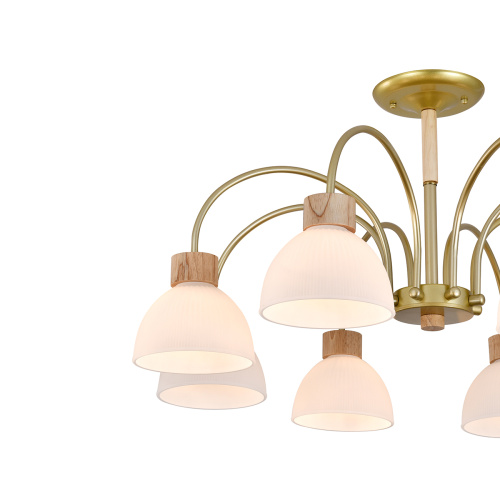 Светильник на штанге 150005/8R E27*60W Gold/Wood фото 3 Светильник на штанге 150005/8R E27*60W Gold/Wood фото 3