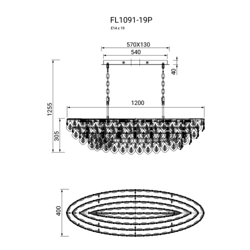 Люстра подвесная Dignita FL1091-19P фото 2 Люстра подвесная Dignita FL1091-19P фото 2