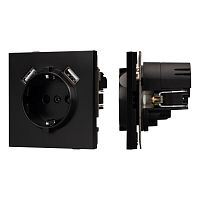 Механизм розетки с USB зарядкой SCT-TENDO-MUAA-PL-BK (230V, 16A) Arlight 054083