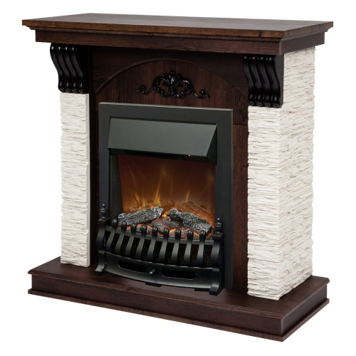 Каминокомплект CORFINO/МИЛАН Орех фактурный с очагом Электроочаг FOBOS ЛАЙТ/ФОБОС ЛАЙТ фото 2