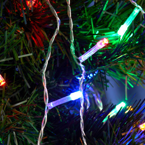 Светодиодная гирлянда Feron CL90  7 веток (2м) + 1.5м 230V мультиколор, c питанием от сети, прозрачный шнур фото 4