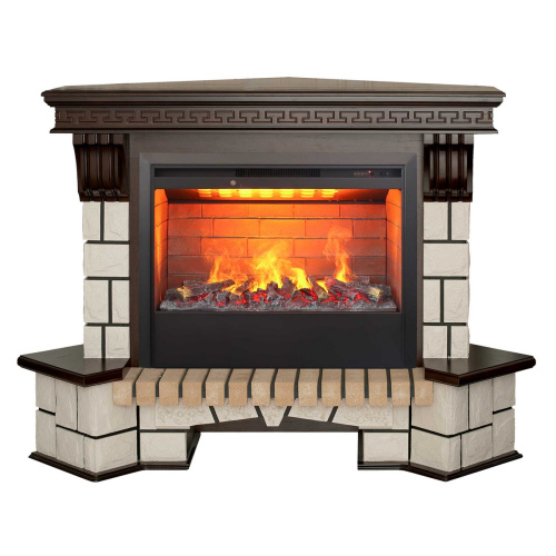 Электрокамин RealFlame Stone Coner AO античный дуб с очагом 3D Helios 26 фото 2 Электрокамин RealFlame Stone Coner AO античный дуб с очагом 3D Helios 26 фото 2