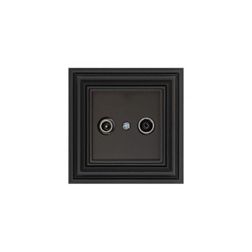 ТВ-розетка проходная TV/R Liregus Retro черный матовый 29-229