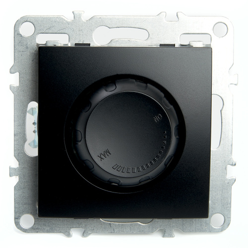 Выключатель диммирующий (механизм), STEKKER, PSW10-9106-03, 250В, 650W, серия Эрна, черный
