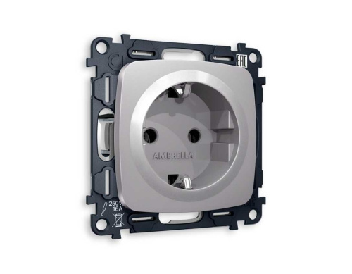 Комплект механизма электрической розетки AMBRELLA VOLT OMEGA Сталь матовый с/з на винтовых зажимах QUANT (OP5060, VM141) MO506010 Комплект механизма электрической розетки AMBRELLA VOLT OMEGA Сталь матовый с/з на винтовых зажимах QUANT (OP5060, VM141) MO506010