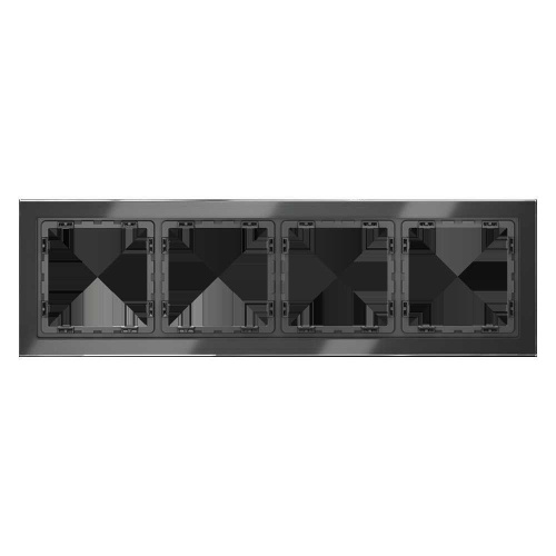 Рамка стеклянная Voltum S70 на 4 поста, (графит, стекло) VLS110407 Рамка стеклянная Voltum S70 на 4 поста, (графит, стекло) VLS110407