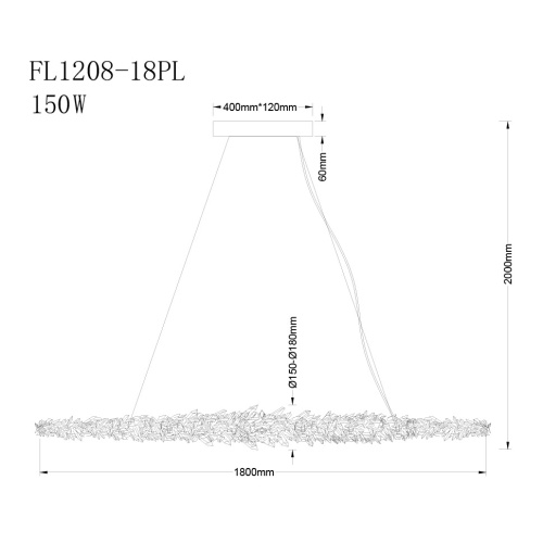 Подвесная люстра Stellary FL1208-18PL фото 5