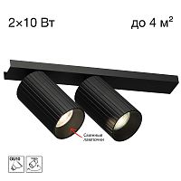 Citilux AXEL CL512521R Спот поворотный двойной Чёрный Рифлёный