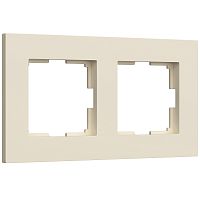 Рамка из поликарбоната на 2 поста Slab айвори софт W0022962