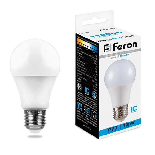 Лампа светодиодная Feron LB-93 Шар E27 12W 175-265V 6400K Лампа светодиодная Feron LB-93 Шар E27 12W 175-265V 6400K