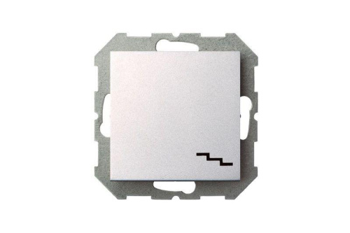 Переключатель одноклавишный Liregus Epsilon серебро 28-177 фото 2