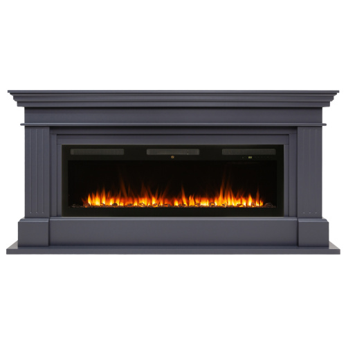 Каминокомплект ONTARIO/ЛЕОНАРДО Графит с очагом Электроочаг EMERALD/ЭМЕРАЛЬД 50