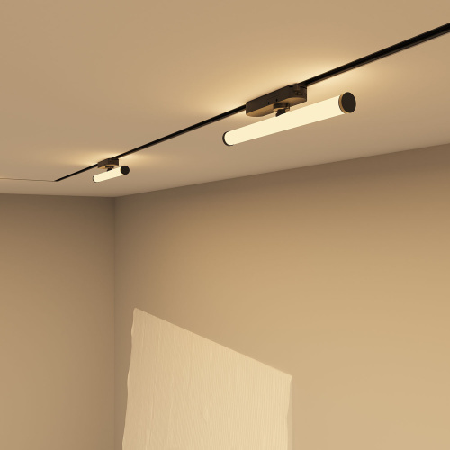 DK6438-BK Поворотный однофазный трековый светильник STROM со светодиодом L300mm 220V 10W 150° 3000K IP20 черный алюминий/акрил фото 2 DK6438-BK Поворотный однофазный трековый светильник STROM со светодиодом L300mm 220V 10W 150° 3000K IP20 черный алюминий/акрил фото 2