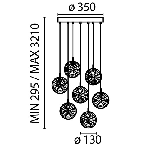 Подвесной светильник Maytoni MOD254PL-07BS фото 3
