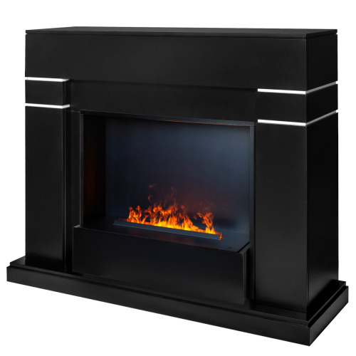 Электрокамин RealFlame Lindelse 26 BL черныйM черный с очагом 3D Cassette 630 Black Panel фото 2