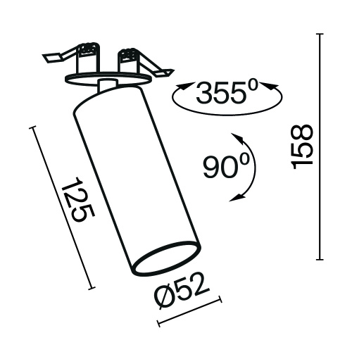 Встраиваемый светильник Technical C053CL-L12W4K-W-B фото 3