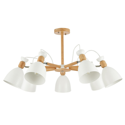 SLE103802-07 Светильник потолочный Светлое дерево, Белый/Белый E27 7*60W BALCAMO фото 5