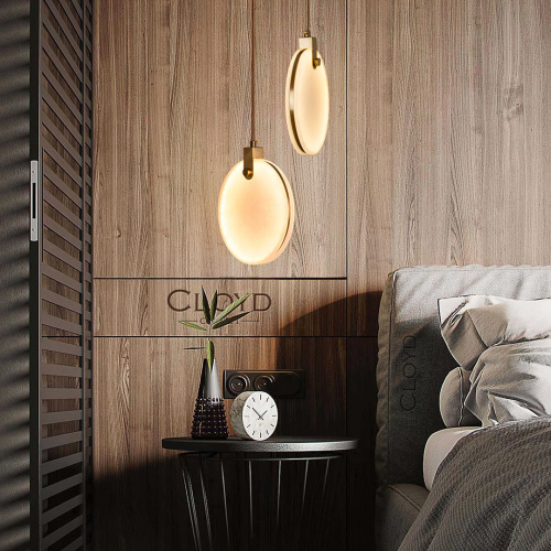 Подвесной светильник Cloyd BOSFOR-A P1 / Ø20 см - алебастр - латунь (арт.11163)