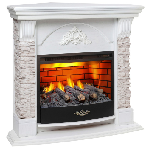 Электрокамин RealFlame Athena Corner GR белый с очагом 3D Firestar 25,5 фото 2 Электрокамин RealFlame Athena Corner GR белый с очагом 3D Firestar 25,5 фото 2