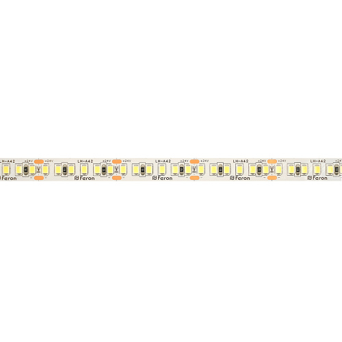 Светодиодная LED лента Feron LS502, 180SMD(2835)/м 16Вт/м 24V 30000*10*1.22мм 3000К 30м IP20 фото 2